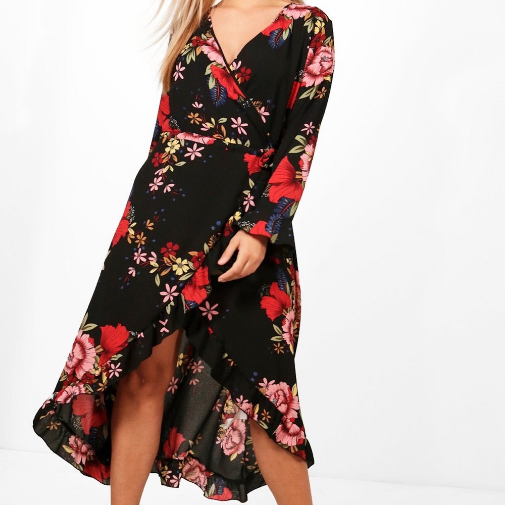 Floral wrap dress